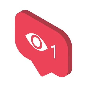 Follower isometric notification symbol for application instagram. Web app but Stock Illustration