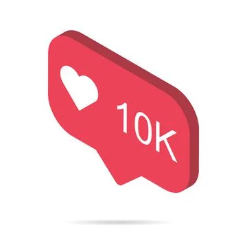 Follower isometric notification symbol for application instagram. Web app but Stock Illustration