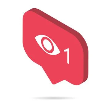 Follower isometric notification symbol for application instagram. Web app but Stock Illustration