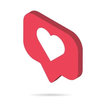 Follower isometric notification symbol for application instagram. Web app but Stock Illustration
