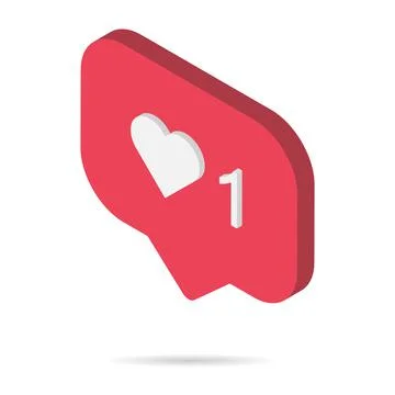 Follower isometric notification symbol for application instagram. Web app but Stock Illustration