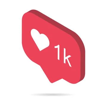 Follower isometric notification symbol for application instagram. Web app but Stock Illustration