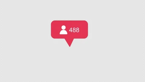 Follower Notification Animation Video - Transparent Stock Footage 314977341