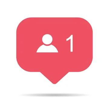 Follower notification symbol for application instagram. Web app button for so 스톡 일러스트