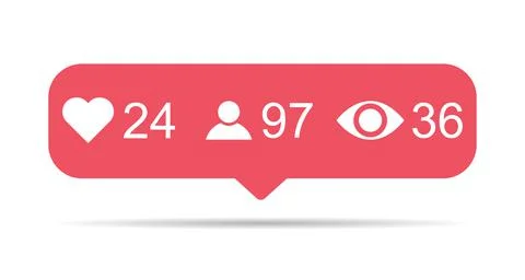 Follower notification symbol for application instagram. Web app button for so 스톡 일러스트