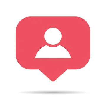 Follower notification symbol for application instagram. Web app button for so Stock Illustration