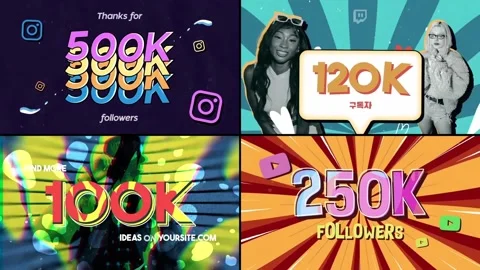 Followers Typography | After Effects 스톡 After Effects