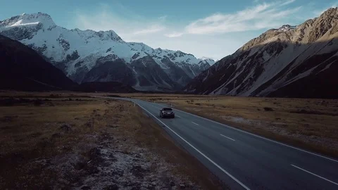 Following a car from behind Stock Footage 97384350