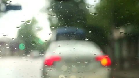 Following a Car While Driving During Rain Video stock 42940647