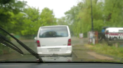 Following a Car While Driving During Rain Stock-Footage 51770273