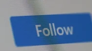 Following, Clicking Follow Button On Social Media Stock Footage