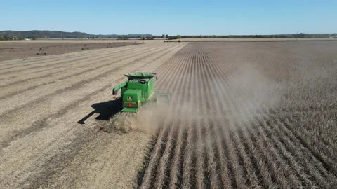 Following Combine in Field Video stock 140698147