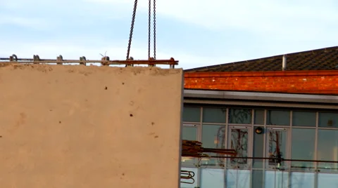 Following Crane in a Construction Site Stock Footage 61641348
