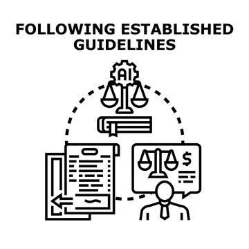 Following ethical guidelines for artificial intelligence regulations Stock Illustration