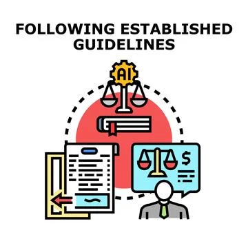 Following ethical guidelines for artificial intelligence regulations Stockillustratie