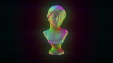 Following the movements of the multi-colored neon rays, the focus of the camera Stock Footage 152641069