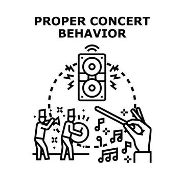 Following proper concert performance behavior guidelines Stock Illustration