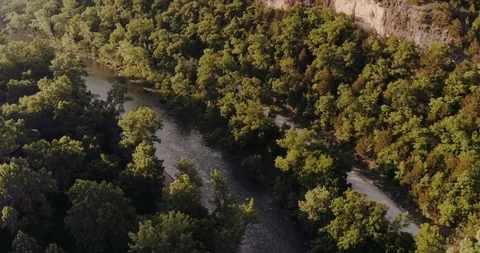 Following a River Downstream Stock Footage 90766398