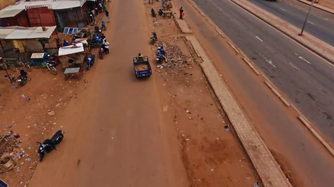 Following a scooter on the highway side Stock Footage 80780697