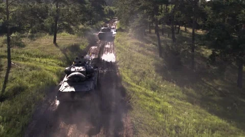 Following tank column Stock-Footage 250980111
