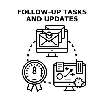 Following up tasks and updates with digital communication Stock Illustration