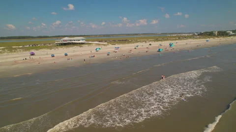 Folly Beach County Park Vídeos de archivo 163930257