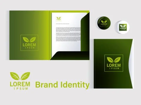 Folrder of presentation for elements of brand identity in companies イラスト素材