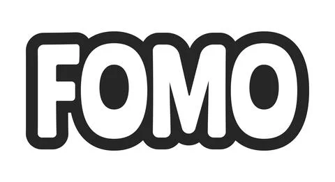 FOMO bold outline call to action sticker Stock Illustration