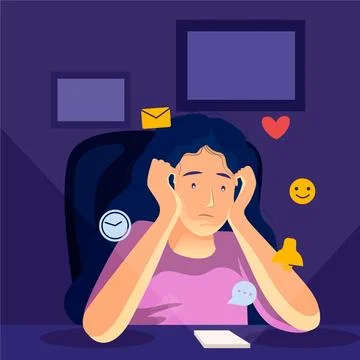Fomo fear of missing out concept Stock Illustration