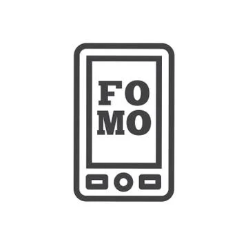FOMO Icon = Fear of Missing Out Trendy Modern Acronym - Social Media Illustrazione stock
