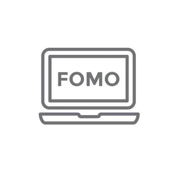 FOMO Icon = Fear of Missing Out Trendy Modern Acronym - Social Media Stock Illustration