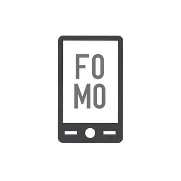 FOMO Icon = Fear of Missing Out Trendy Modern Acronym - Social Media Stock Illustration