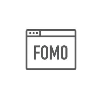 FOMO Icon = Fear of Missing Out Trendy Modern Acronym - Social Media Illustrazione stock
