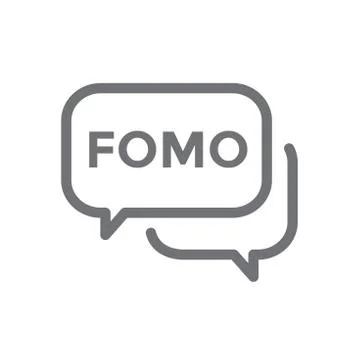 FOMO Icon = Fear of Missing Out Trendy Modern Acronym - Social Media 스톡 일러스트