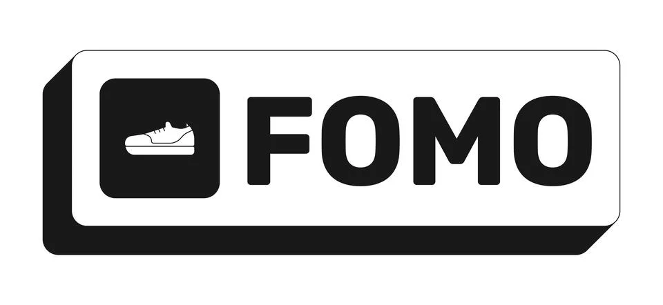 FOMO rectangle UI web button 스톡 일러스트