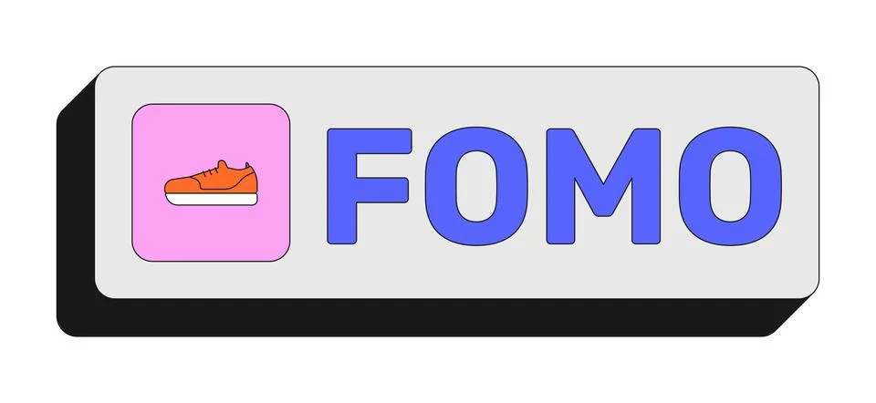 FOMO rectangular UI web button Stock Illustration