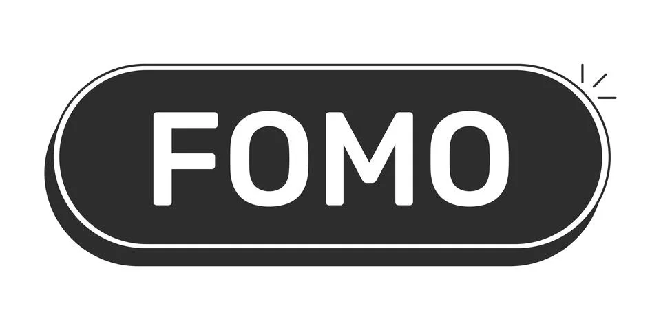 FOMO rounded modern black UI element Stock Illustration