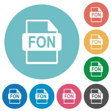 FON file format flat round icons Stock Illustration