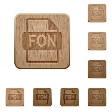 FON file format wooden buttons Illustrazione stock
