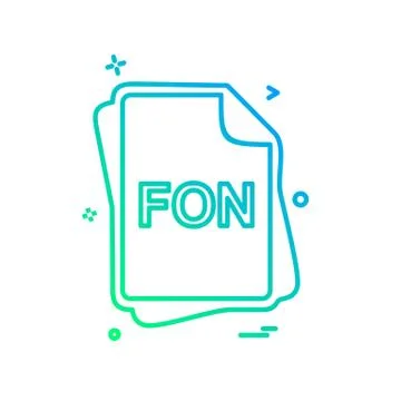 FON file type icon design vector Stock Illustration
