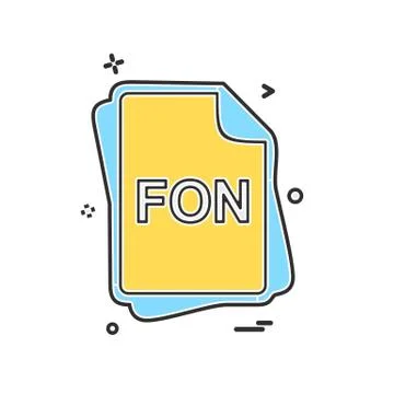 FON file type icon design vector Stock Illustration