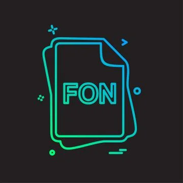 FON file type icon design vector Stock Illustration