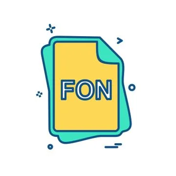 FON file type icon design vector Stock Illustration