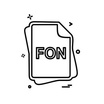 FON file type icon design vector Stock Illustration