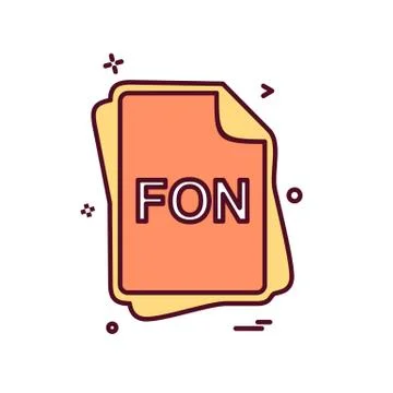 FON file type icon design vector Stock Illustration