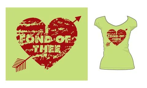 Fond Of Thee, Love heart Shape Romantic Vintage Broken Stock Illustration