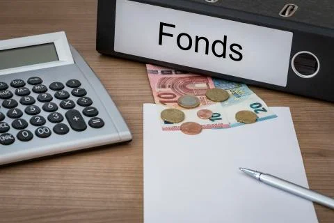 Fonds written on a binder Stock Photos