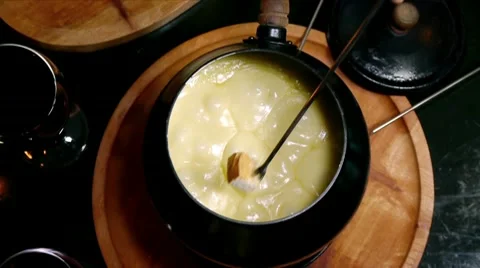 Fondue Cheese Dish (HD) Stock Footage 10711738