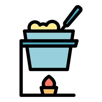Fondue cooking icon vector flat Ilustración de archivo