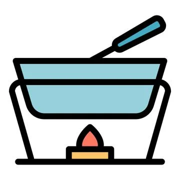Fondue fire icon vector flat Ilustración de archivo